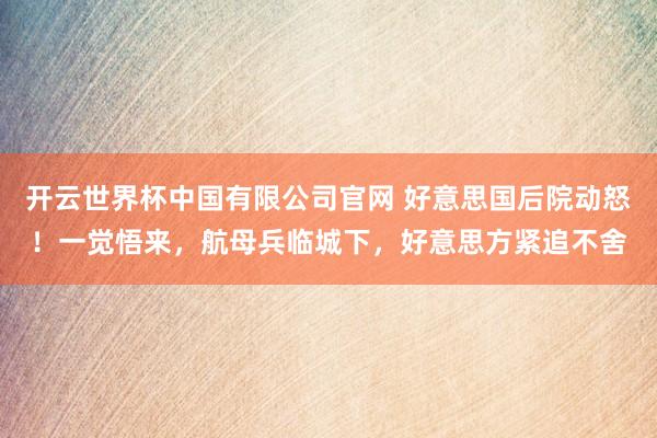 开云世界杯中国有限公司官网 好意思国后院动怒!一觉悟来,航母兵临城下,好意思方紧追不舍