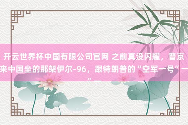 开云世界杯中国有限公司官网 之前真没闪耀,普京来中国坐的那架伊尔-96,跟特朗普的“空军一号”一