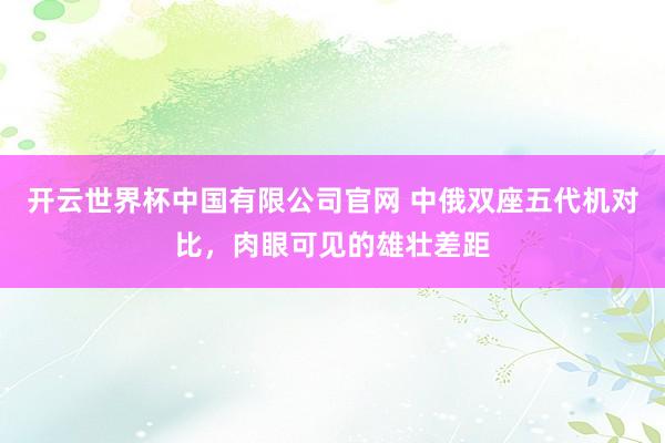 开云世界杯中国有限公司官网 中俄双座五代机对比，肉眼可见的雄壮差距
