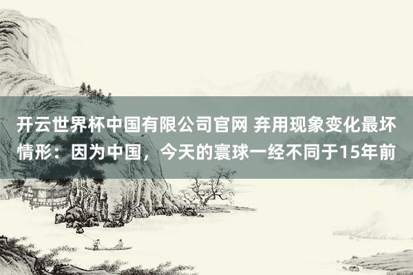 开云世界杯中国有限公司官网 弃用现象变化最坏情形:因为中国,今天的寰球一经不同于15年前