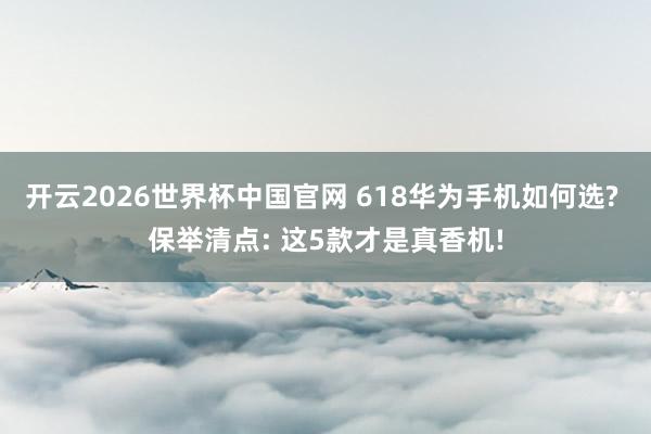 开云2026世界杯中国官网 618华为手机如何选? 保举清点: 这5款才是真香机!