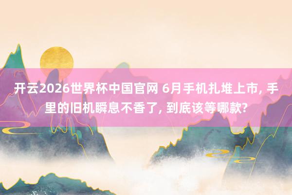 开云2026世界杯中国官网 6月手机扎堆上市， 手里的旧机瞬息不香了， 到底该等哪款?
