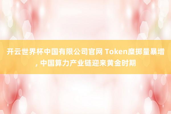开云世界杯中国有限公司官网 Token糜掷量暴增, 中国算力产业链迎来黄金时期