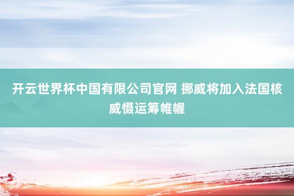 开云世界杯中国有限公司官网 挪威将加入法国核威慑运筹帷幄