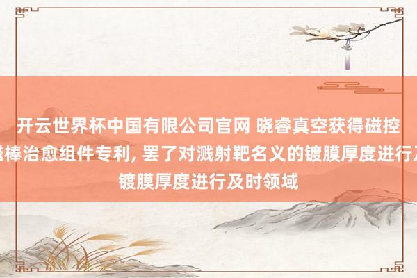 开云世界杯中国有限公司官网 晓睿真空获得磁控溅射用磁棒治愈组件专利， 罢了对溅射靶名义的镀膜厚度进行及时领域