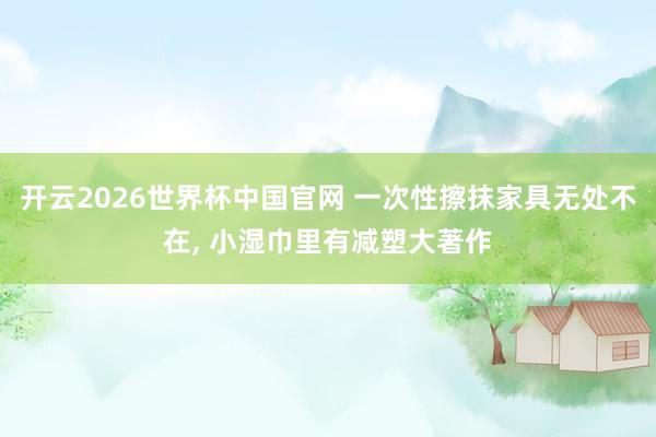 开云2026世界杯中国官网 一次性擦抹家具无处不在, 小湿巾里有减塑大著作