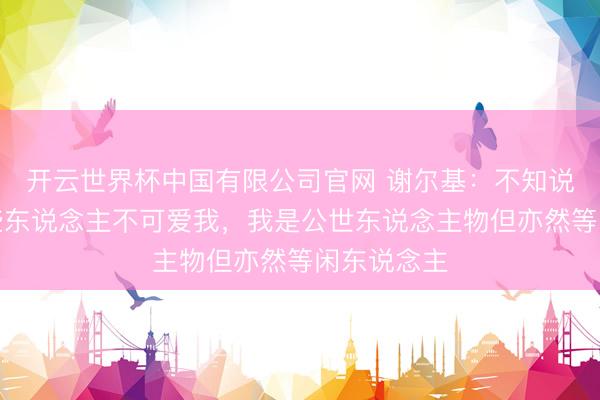 开云世界杯中国有限公司官网 谢尔基：不知说念为何有些东说念主不可爱我，我是公世东说念主物但亦然等闲东说念主