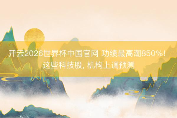 开云2026世界杯中国官网 功绩最高潮850%! 这些科技股， 机构上调预测