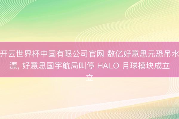 开云世界杯中国有限公司官网 数亿好意思元恐吊水漂， 好意思国宇航局叫停 HALO 月球模块成立